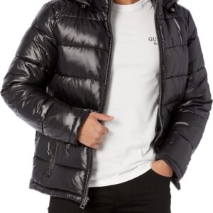 guess black puffer jacket